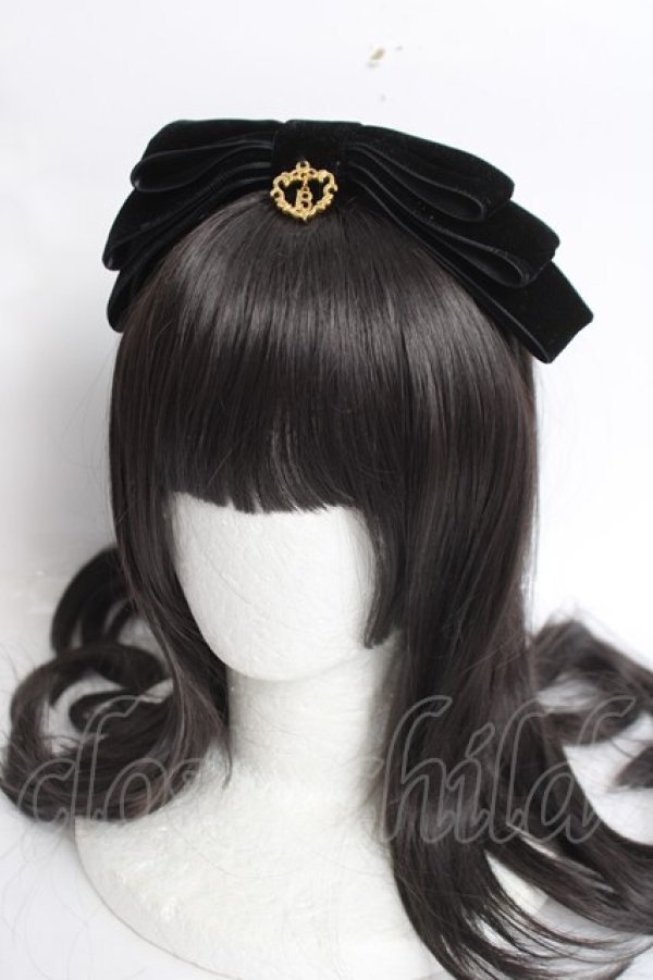 画像1: BABY, THE STARS SHINE BRIGHT / ベルベットリボンカチューシャ  黒 Y-26-04-05-053-BA-AC-AS-ZY (1)