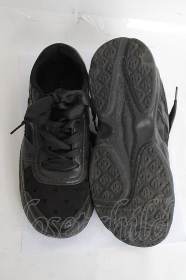 画像5: m petit by misako / ハートチュールスニーカー M 黒 Y-26-04-05-055-LO-SH-SZ-ZY (5)