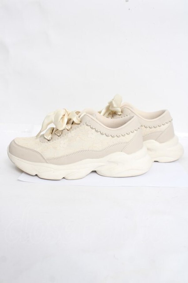 画像2: m petit by misako / リボンレース スニーカー L 生成り Y-26-04-05-056-LO-SH-SZ-ZY (2)