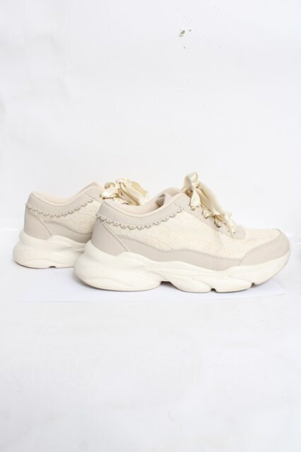 画像4: m petit by misako / リボンレース スニーカー L 生成り Y-26-04-05-056-LO-SH-SZ-ZY (4)