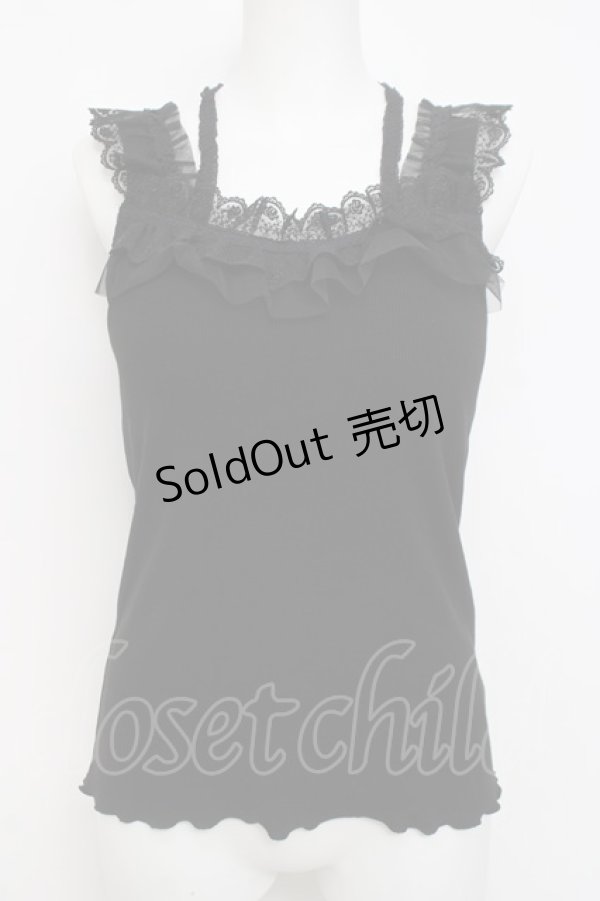 画像1: axes femme / パット付きキャミ  黒 Y-26-04-05-059-AX-TO-SZ-ZY (1)