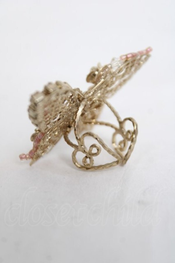 画像3: axes femme / 蝶×ローズリング  ピンク×ゴールド Y-26-04-05-006-AX-AC-SZ-ZY (3)