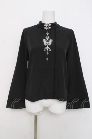 画像: axes femme POETIQUE / オリエンタルバタフライブラウス  黒 Y-26-04-05-060-AX-BL-SZ-ZY
