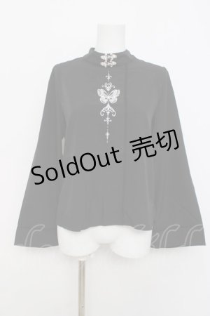 画像: axes femme POETIQUE / オリエンタルバタフライブラウス  黒 Y-26-04-05-060-AX-BL-SZ-ZY