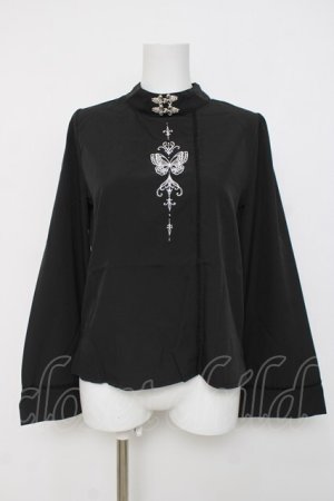 画像: axes femme POETIQUE / オリエンタルバタフライブラウス  黒 Y-26-04-05-062-AX-BL-SZ-ZY