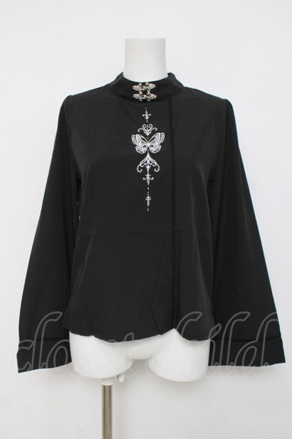 画像1: axes femme POETIQUE / オリエンタルバタフライブラウス  黒 Y-26-04-05-062-AX-BL-SZ-ZY (1)
