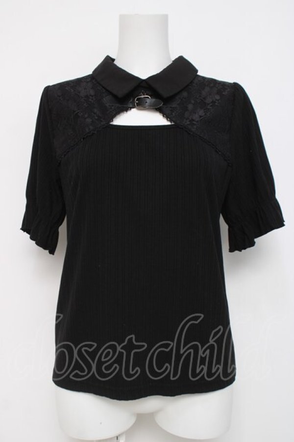 画像1: axes femme / ベルト付リブトップス F 黒 Y-26-04-05-066-AX-TO-SZ-ZY (1)