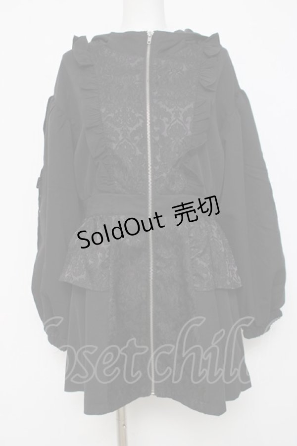 画像1: axes femme POETIQUE / ジャカード切替ブルゾン  黒 Y-26-04-05-067-AX-JA-SZ-ZY (1)