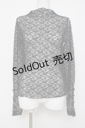 画像: axes femme / プチローズレーストップス  黒 Y-26-04-05-068-AX-TO-SZ-ZY