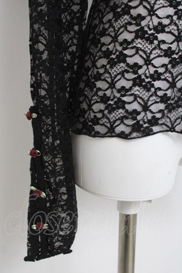 画像3: axes femme / プチローズレーストップス  黒 Y-26-04-05-068-AX-TO-SZ-ZY (3)