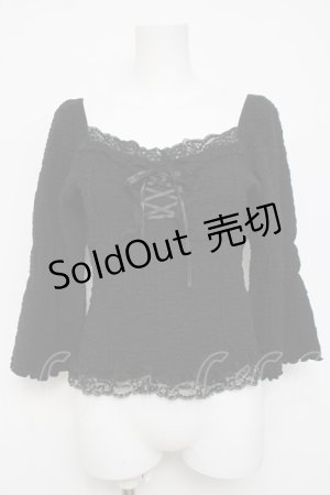 画像: axes femme / レースアッププルオーバー  黒 Y-26-04-05-069-AX-TO-SZ-ZY