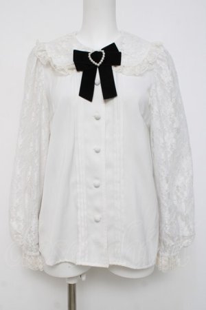 画像: Secret Honey / レースデザインブラウス  白 Y-26-04-05-072-CA-BL-SZ-ZY