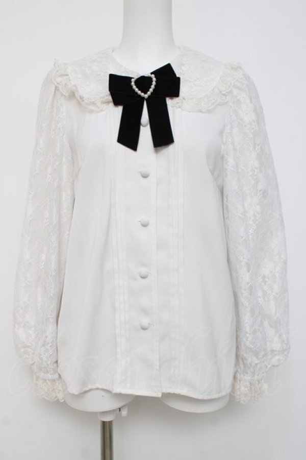 画像1: Secret Honey / レースデザインブラウス  白 Y-26-04-05-072-CA-BL-SZ-ZY (1)