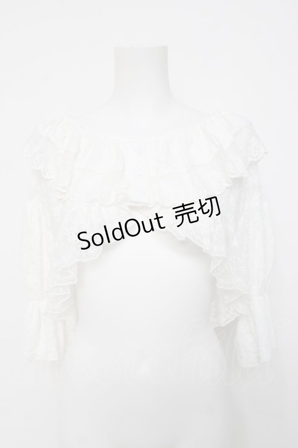 画像1: merry jenny / スカラップfrillボレロ F ホワイト Y-26-04-05-073-LO-TO-SZ-ZY (1)