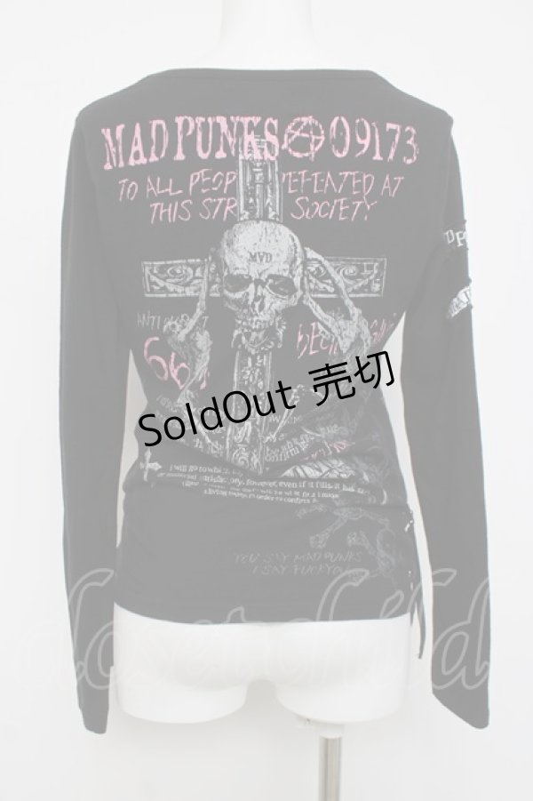 画像3: MAD / スカルクロスプリントカットソー M 黒 Y-26-04-05-075-PU-TO-SZ-ZY (3)