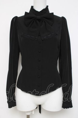 画像: Sheglit / スタンドカラーリボンジャボブラウス L 黒 Y-26-04-05-076-EL-BL-AS-ZY