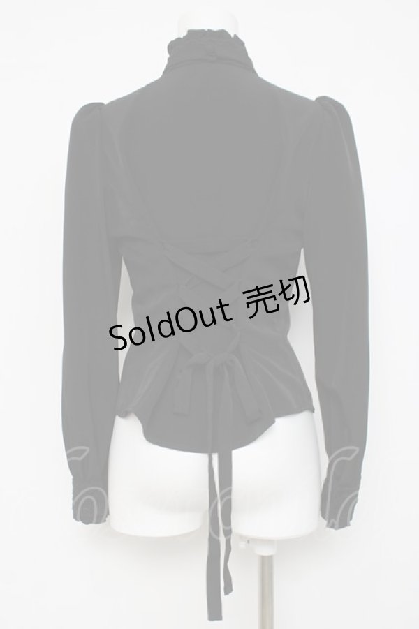 画像2: Sheglit / スタンドカラーリボンジャボブラウス L 黒 Y-26-04-05-076-EL-BL-AS-ZY (2)