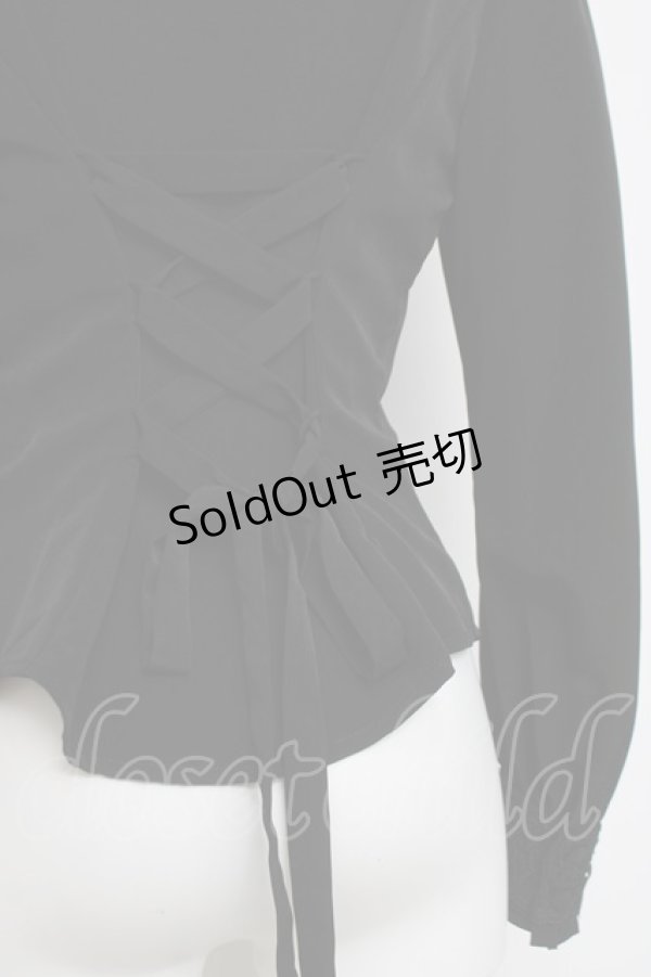 画像3: Sheglit / スタンドカラーリボンジャボブラウス L 黒 Y-26-04-05-076-EL-BL-AS-ZY (3)