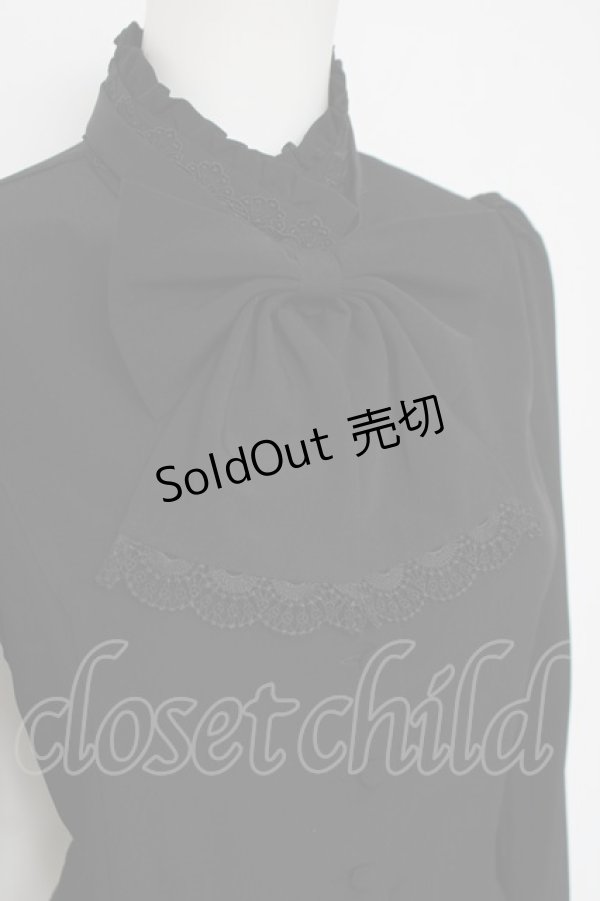 画像4: Sheglit / スタンドカラーリボンジャボブラウス L 黒 Y-26-04-05-076-EL-BL-AS-ZY (4)