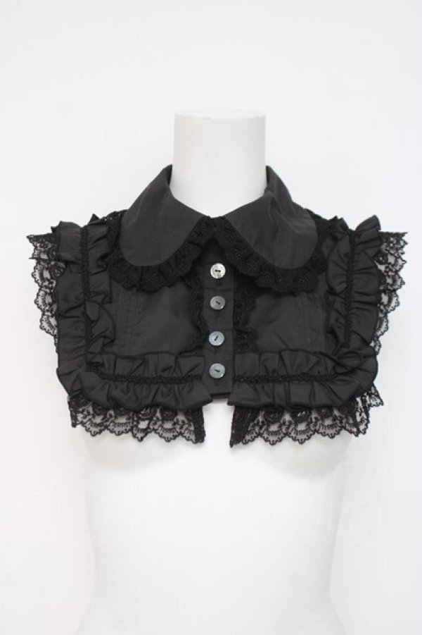 画像1: ATELIER PIERROT / 薔薇レース付け襟  黒 Y-26-04-05-078-EL-ZA-AS-ZY (1)