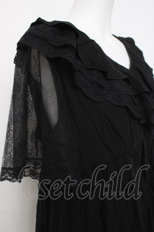 画像3: axes femme / ボリュームフリルチュニック  黒 Y-26-04-05-080-AX-TO-SZ-ZY (3)