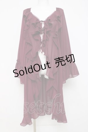 画像: axes femme / オフショル風フリルガウン  ワイン Y-26-04-05-081-AX-TO-SZ-ZY