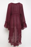 画像2: axes femme / オフショル風フリルガウン  ワイン Y-26-04-05-081-AX-TO-SZ-ZY (2)