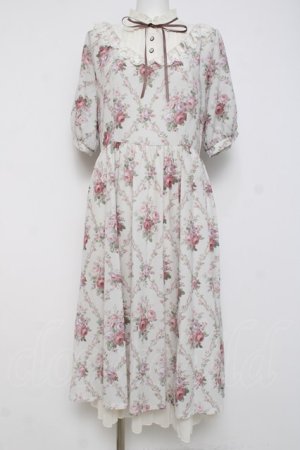 画像: axes femme / アイビーローズ柄ワンピース  アイボリー Y-26-04-05-083-AX-OP-SZ-ZY