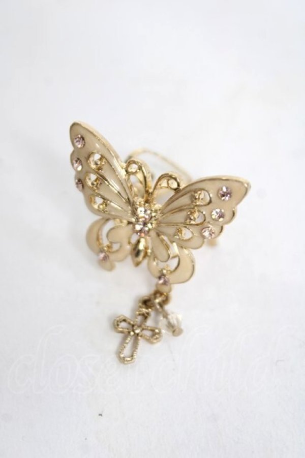 画像1: axes femme / 蝶×十字架リング  ゴールド Y-26-04-05-009-AX-AC-SZ-ZY (1)