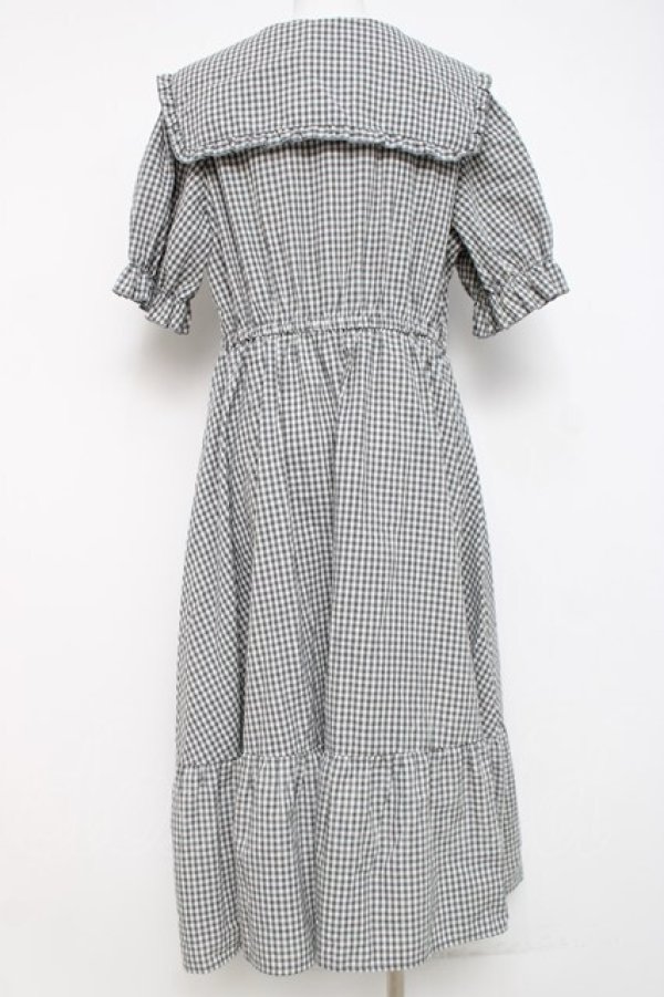 画像2: m petit by misako / ギンガムチェックワンピース LL 中灰 Y-26-04-05-086-LO-OP-SZ-ZY (2)
