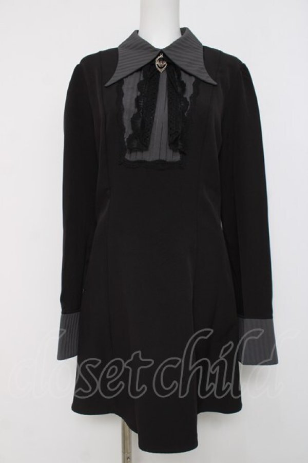 画像1: DARK IN LOVE / ヨークデザインワンピース L 黒ｘグレー Y-26-04-05-091-PU-OP-AS-ZY (1)