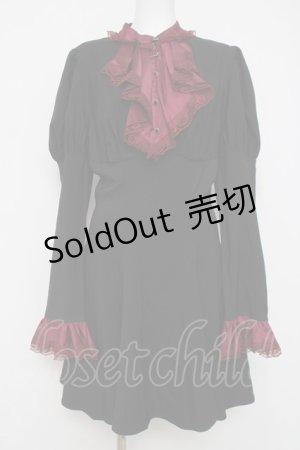 画像: DARK IN LOVE / ヨークデザインワンピース L 黒ｘワイン Y-26-04-05-095-PU-OP-AS-ZY