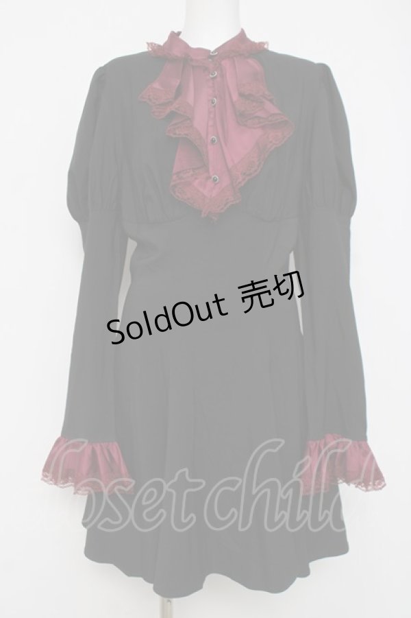 画像1: DARK IN LOVE / ヨークデザインワンピース L 黒ｘワイン Y-26-04-05-095-PU-OP-AS-ZY (1)