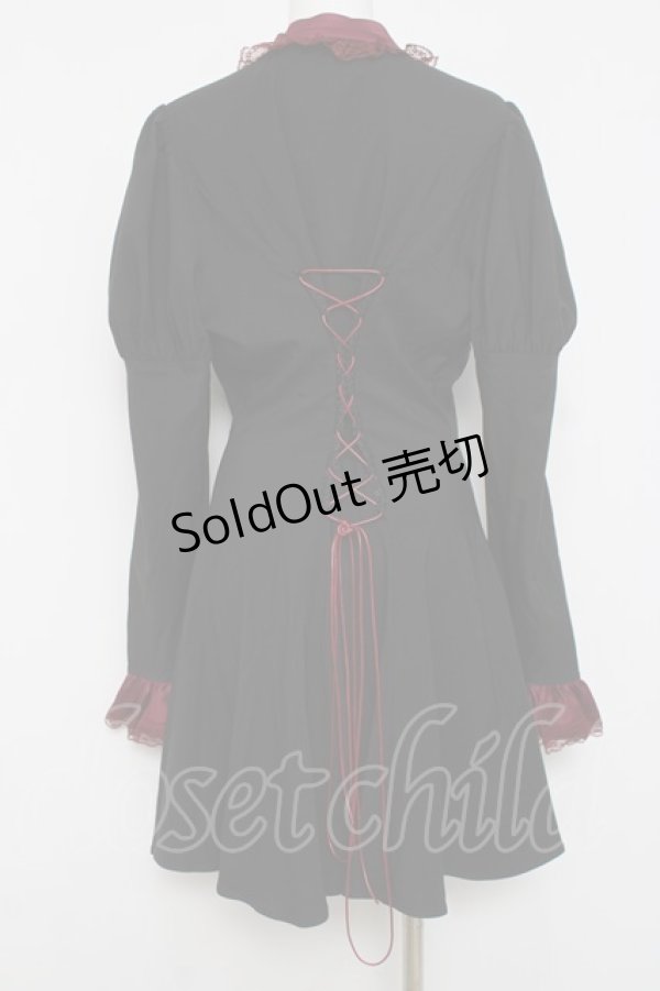 画像2: DARK IN LOVE / ヨークデザインワンピース L 黒ｘワイン Y-26-04-05-095-PU-OP-AS-ZY (2)