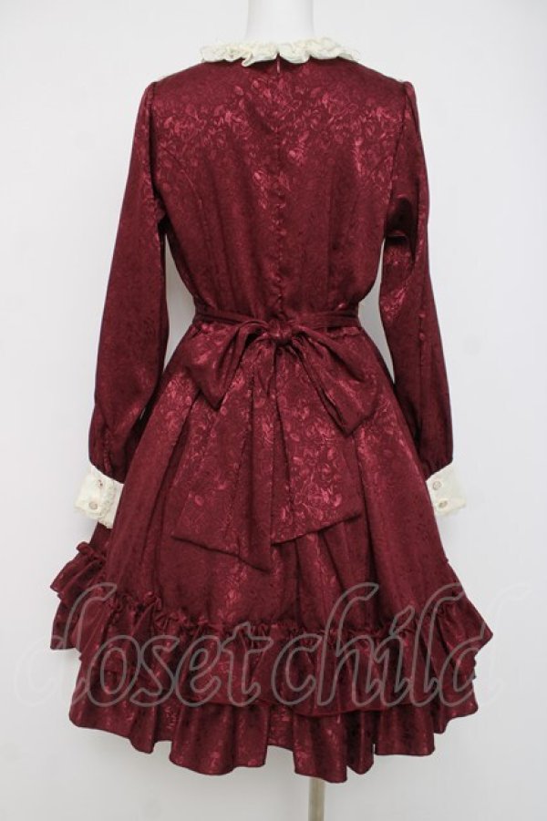 画像3: Pina sweetcollection / ローズジャガードワンピース  ワイン Y-26-04-05-096-LO-OP-AS-ZY (3)