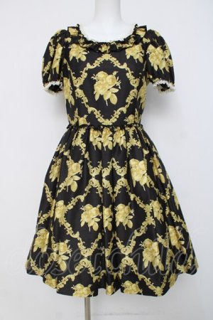 画像: JESUS DIAMANTE / バロックドールNewトランプ薔薇ワンピース 40 黒 Y-26-04-05-097-JE-OP-AS-ZY