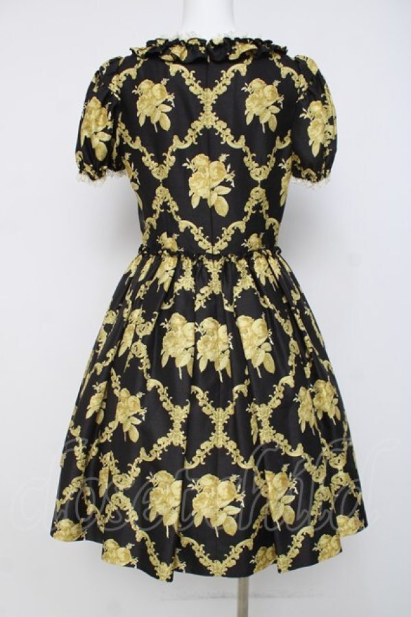 画像2: JESUS DIAMANTE / バロックドールNewトランプ薔薇ワンピース 40 黒 Y-26-04-05-097-JE-OP-AS-ZY (2)