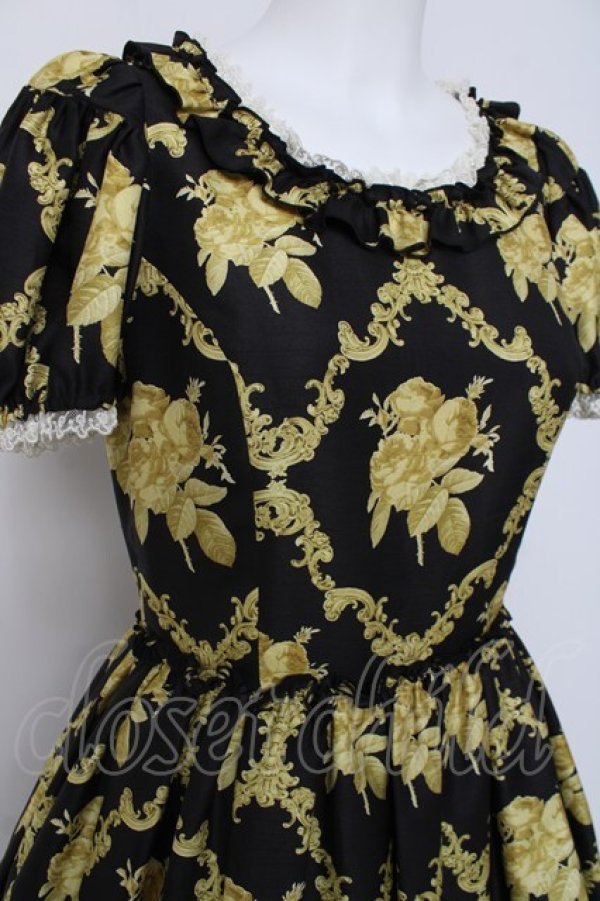 画像3: JESUS DIAMANTE / バロックドールNewトランプ薔薇ワンピース 40 黒 Y-26-04-05-097-JE-OP-AS-ZY (3)