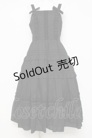 画像: heavenlygarden / ティアードロングジャンパースカート  黒 Y-26-04-05-100-LO-OP-AS-ZY