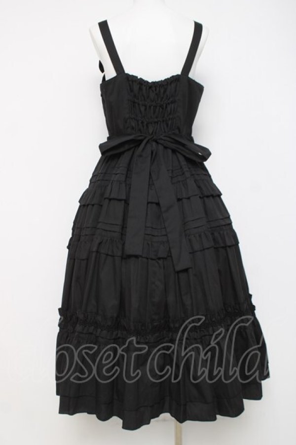 画像2: heavenlygarden / ティアードロングジャンパースカート  黒 Y-26-04-05-100-LO-OP-AS-ZY (2)