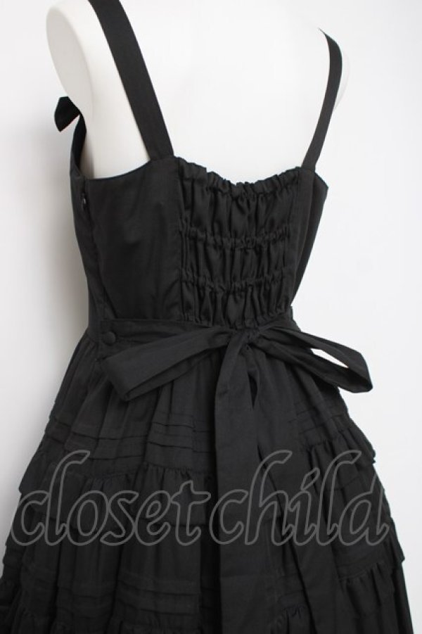 画像3: heavenlygarden / ティアードロングジャンパースカート  黒 Y-26-04-05-100-LO-OP-AS-ZY (3)