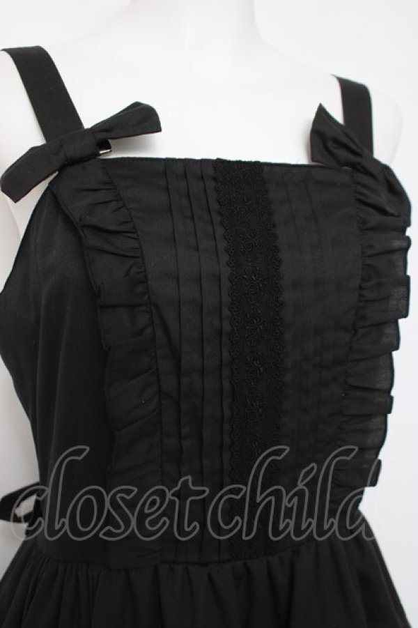 画像4: heavenlygarden / ティアードロングジャンパースカート  黒 Y-26-04-05-100-LO-OP-AS-ZY (4)