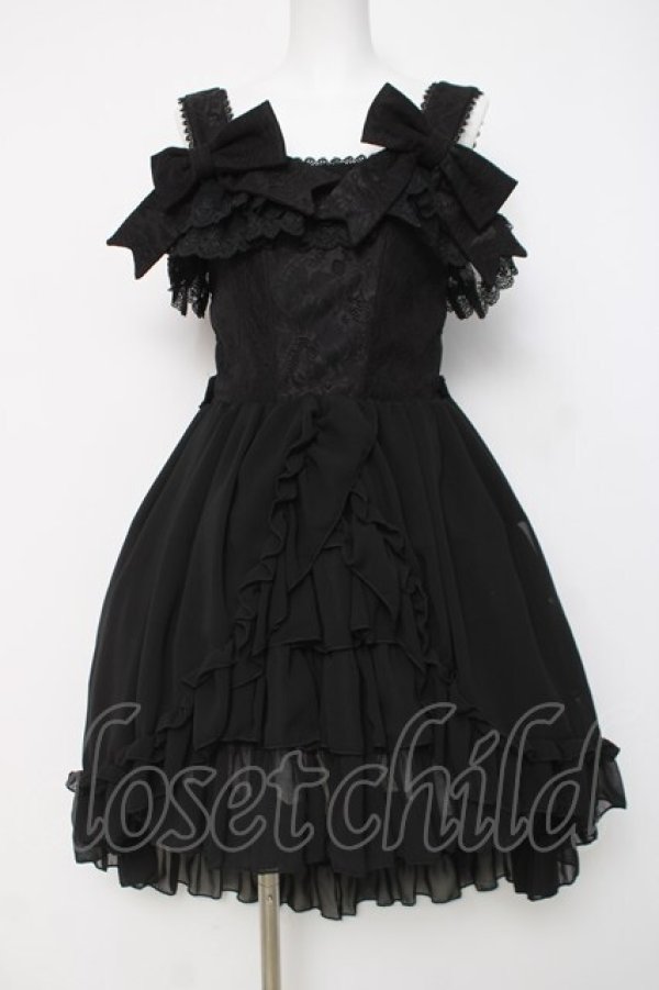 画像1: ATELIER PIERROT / -Blooming Rose- フィッシュテールジャンパースカート  黒 Y-26-04-05-102-EL-OP-AS-ZY (1)