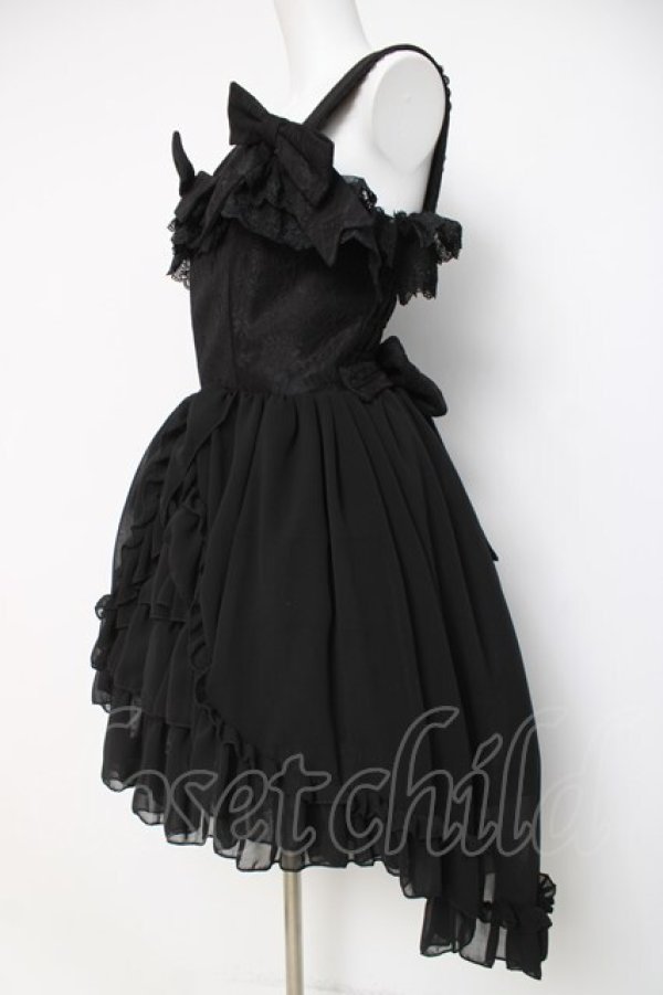 画像2: ATELIER PIERROT / -Blooming Rose- フィッシュテールジャンパースカート  黒 Y-26-04-05-102-EL-OP-AS-ZY (2)