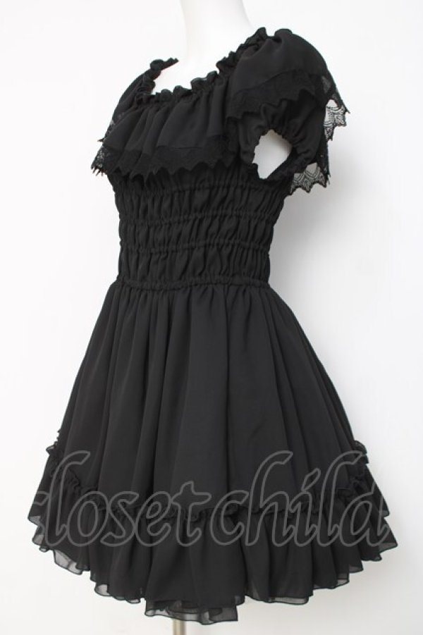 画像2: ATELIER PIERROT / シフォンシャーリングワンピース  黒 Y-26-04-05-103-EL-OP-AS-ZY (2)