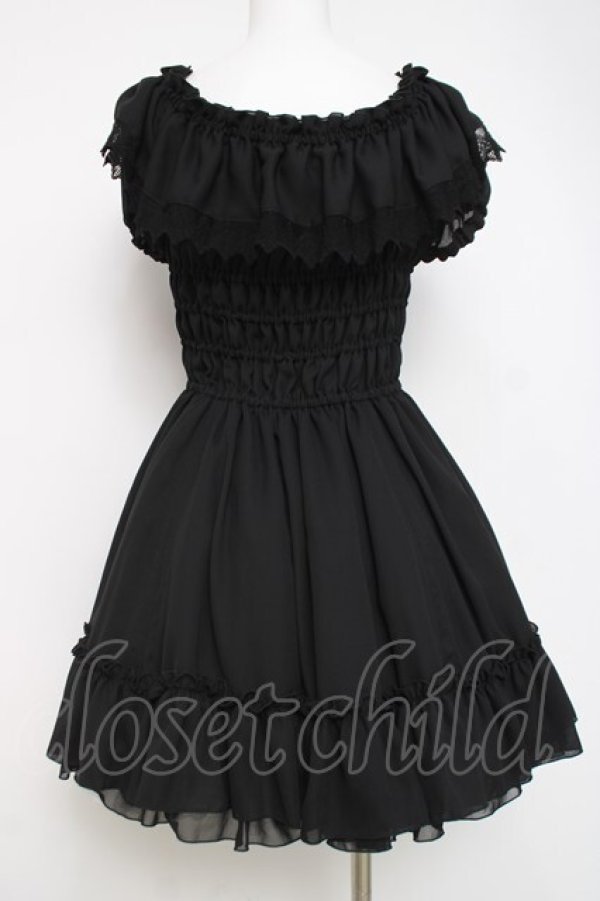 画像3: ATELIER PIERROT / シフォンシャーリングワンピース  黒 Y-26-04-05-103-EL-OP-AS-ZY (3)