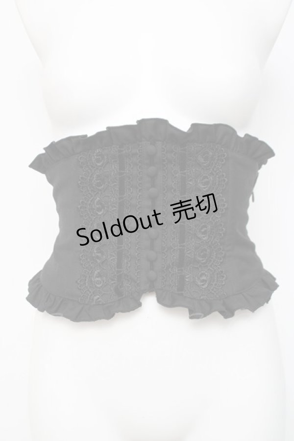 画像1: Sheglit / フロッキークラシカルコルセット M 黒 Y-26-04-05-109-EL-ZA-SZ-ZY (1)