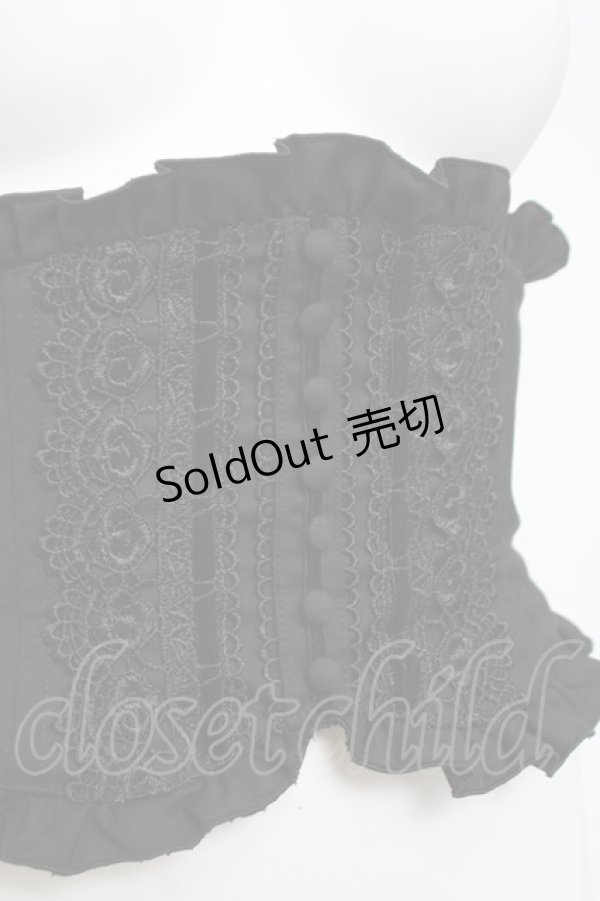 画像5: Sheglit / フロッキークラシカルコルセット M 黒 Y-26-04-05-109-EL-ZA-SZ-ZY (5)