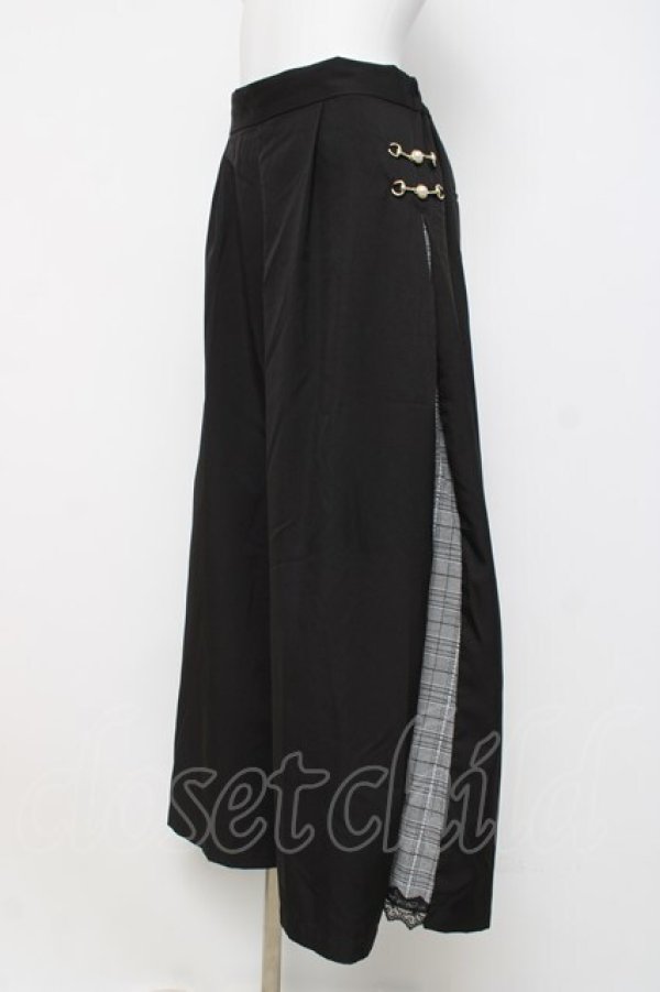 画像1: axes femme / パールビットワイドパンツ  黒 Y-26-04-05-110-AX-PA-SZ-ZY (1)