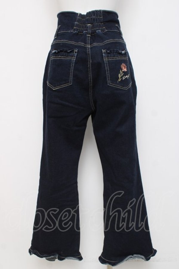 画像2: axes femme / フリルデニムパンツ  黒 Y-26-04-05-113-AX-PA-SZ-ZY (2)